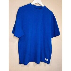 HUGO Men's Small Nuwaffle Heavyweight Knit Royal Blue Shirt